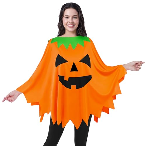 Spooktacular Creations Halloween Pumpkin Poncho Costume, Pumpkin Costume Set for