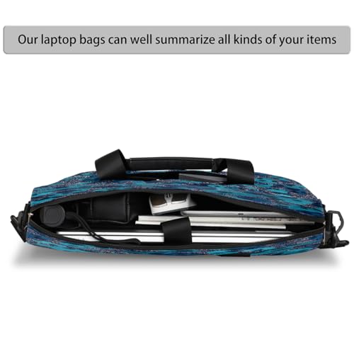 Maletín para laptop con diseño leopardo azul oscuro miniatura 3