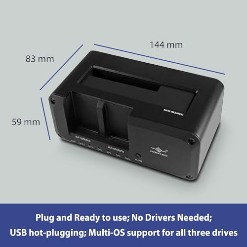 Clonar discos M2 NVMe y SATA sin PC con la base Vantec JX 6