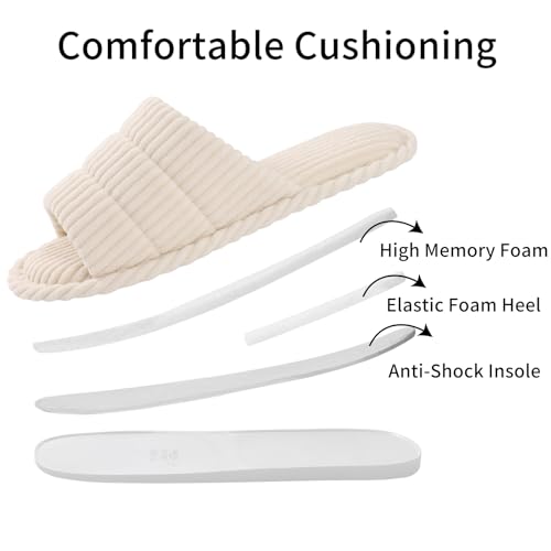 Image of shevalues Summer House Slippers for Women Men Breathable Waffle Indoor Slippers Slip-on Open Toe Home Shoes
