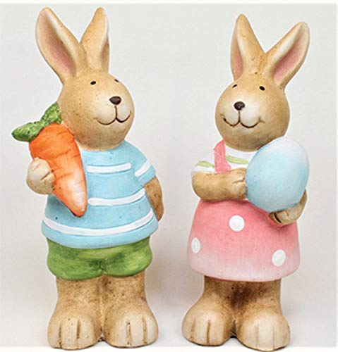 Osma-Werm GmbH - Conejo Decorado con Huevo o Zanahoria (15 x 6 cm, 2 Unidades)