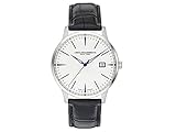 Gehäuse: Edelstahl silber Abeler und Söhne Herren Analog Quarz Smart Watch Armbanduhr mit Leder Armband 3021