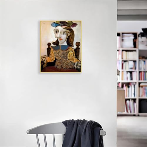 Affiche décorative Le Pull Jaune de Pablo cadre doré décoration maison 85x70 cm - 4