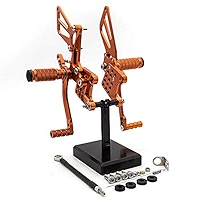 FXCNC CNC Motorcycle Rearsets Foot Pegs Rear Set Footrests Fully Adjustable Foot Boards Compatible Ninja Zx6r Zx636 Zx 6r 636 2005 2006 2007 2008