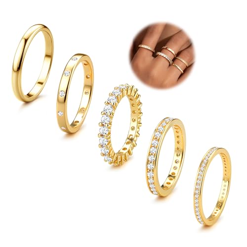 【Materiale di Alta Qualità】: i nostri anelli impilabili per donna sono realizzati in ottone di alta qualità con un rivestimento in oro bianco da 18 carati e un finitura a specchio triple lucidata. Fabbricati con metallo ecosostenibile, sono privi di nichel e piombo, il che li rende morbidi, leggeri e comodi da indossare.