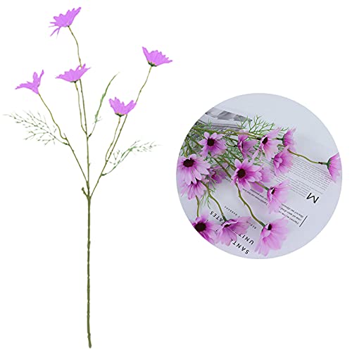 1 plante artificielle à 5 têtes - Fleurs artificielles en soie - Facile à entretenir - Ne se décolore pas - Décoration de la maison - 9 Cover