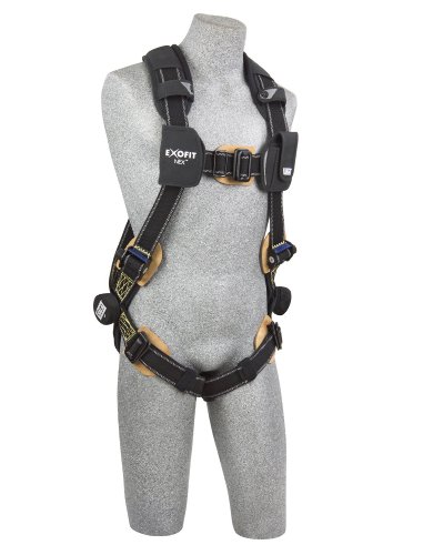 Image of 3M DBI-SALA ExoFit NEX 1113338 Full Body Arc Flash Harness, PVC Coated Alum Back D-Ring, Nomex /Kevlar Web, PVC Coated Pass-Thru Buckle Leg Straps, X-Large, Black