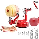 ARSUK Apple Slicer Cutter & Corer – Apple Peeler, Apple Cutter Tool, Multi-Function Apple Peeler and Corer Machine (Red Peeler with Slicer) (Red Peeler)