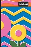  Risograph Abstract Floral Notebook: Abstract Flowers Pattern 100 Pages 6x9 Journal Lined Notebook For Teens and Adults