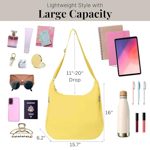 Image of Baggallini Swift Hobo Crossbody Bag for Women - Lightweight 15.7 inchx16 inch Travel Purse Handbag Hobo Bag
