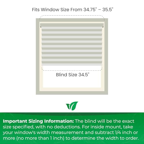 CALYX INTERIORS Pleated Fabric Window Shade, Light Filtering, Cordless, 34.5" W x 60" H, White - Thumbnail 3