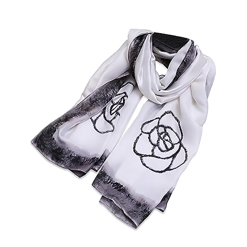 La mejor selección de Bufandas, estolas y fulares para Mujer los más solicitados. 42 LumiSyne Bufandas De Seda Suave Para Mujer Pintura De Tinta Artística Estampado Floral Elegante Estolas Fulares Largas Chal De Playa Durante Toda La Temporada