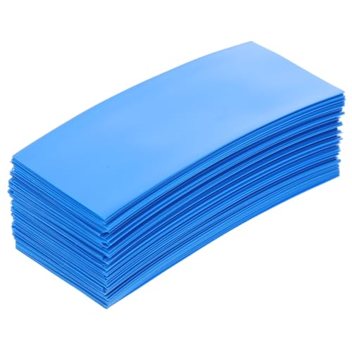 SKISUNO 100pcs PVC Heat Shrink Battery Wrap Insulation Sleeve for Lithium Batteries Blue Protective Tube DIY Heat-Shrinkable Film for Electronics and Industrial Projects