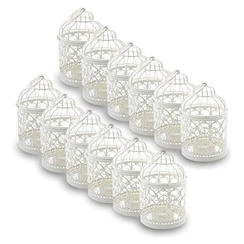 JUNGEN Hohler Kerzenständer Laterne Kerzenhalter Nostalgischer Deko Vogelkäfig Geschenk Metall Handwerk Ornamente 14*8 cm Cover