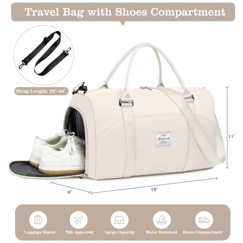 Travel Duffle Bag, Weekender Bag with Shoe Compartment, Carry On Tote Bags for Women, Travel Essentials Sport Gym Bag for Men, Hospital Bag for Labor and Delivery, Overnight Bag with Trolley Sleeve3