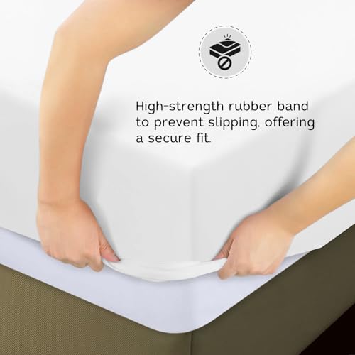 Image of Briarwood Home Extra Deep Fitted Sheet 100% Organic Cotton Flannel, Breathable, Anti-Slip, Shrink-Resistant, Wrinkle-Free, Double-Stitched, Fits Deep Mattresses, White, King