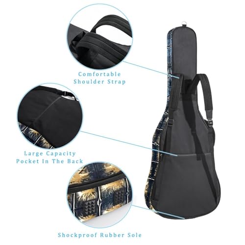 Housse guitare classique crocodile avec bandoulière confort