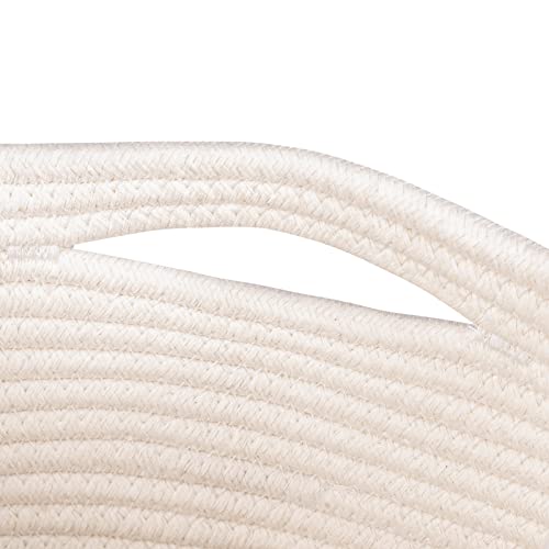 Kriitools 1402 WOVEN BASKET STORAGE BASKET Off White Storage Cubes Baskets Bins For Shelves Set Of 2, Rectangular Closet Storage Cube Baskets thumb #6