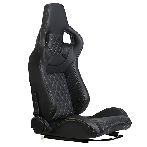 2-Piece Ergonomic Racing Seats: Adjustable Double Slides Ultimate Gaming Seats, Pvc Racing Simulator Game Seats Unleash Your Inner Automotive Racing Seats (Black) #TOP1