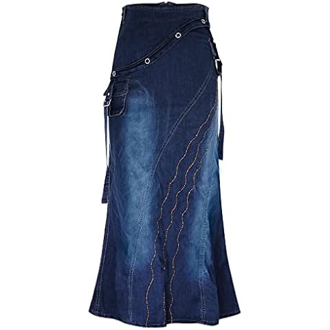 VEMOW Falda Vaquera Larga Maxi para Mujer Cover
