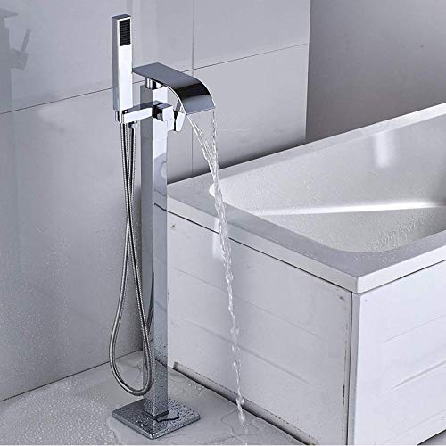 Robinet bain cascade autoportant avec inverseur et douchette à main
