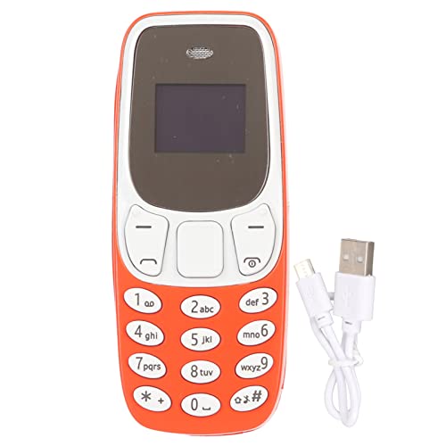 BM10 Worlds Smallest Mobile Phone Unlocked, GSM 2-in-1 Mini Mobile Phone with Hands-free Bluetooth Dialler Dual SIM Card GSM. (Orange)