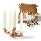  CREATE! by OBI DIY Kerzenständer  Dekorativer Kerzenhalter aus Kupfer zum Selberbauen inkl. 4 Kerzen