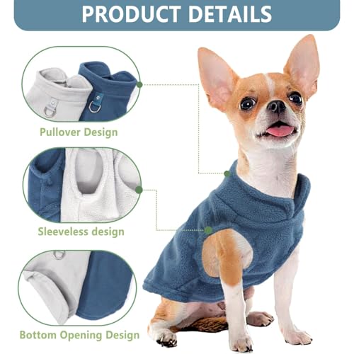Image of 2 Pack Dog Sweater with Leash Ring Winter Warm Pet Sweater Thick Clothes Coat Fleece Dog Sweaters for Medium Dogs Girl Boy for French Bulldog, Dachshund,XXL(27-36lbs)
