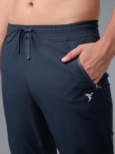 Image of TECHNOSPORT Mens Woven Regular Fit Activewear Joggers for Running, Gym, Sports and Regular Use Stretchable, Colorblock and Antimicrobial