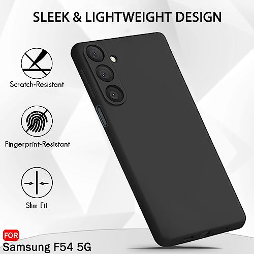Image of TheGiftKart Liquid Silicone Back Cover Case for Samsung Galaxy F54 5G | Soft Micro-Fibre Lining Inside | Camera & Screen Protection | Shockproof Back Cover Case for Samsung F54 5G (Silicone, Black)
