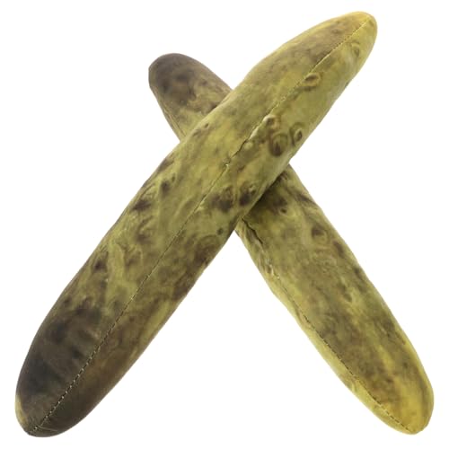FUNOMOCYA 2 Piezas Almohada de Peluche Divertida 3D de Pepinillo Encurtido, Cojín Blando 43X7,6 CM, Juego de 2 Unidades, Decoración Creativa para Sofá y Dormitorio, Cojín Acurrucable y