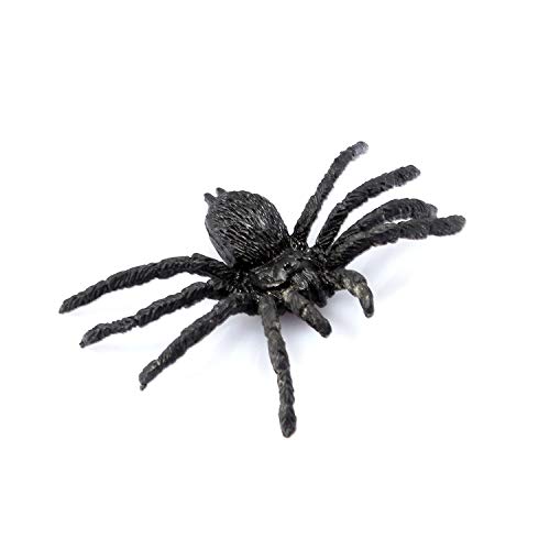 FUNLAVIE 10PCS Plastic Spiders Realistic Bugs Scary Creepy Rubber Prank Gag Gifts for Halloween Decorations