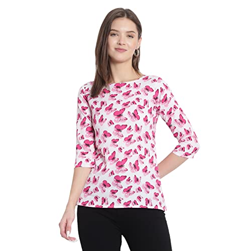 Image of Holy libas Women's Crepe Regular Fit Top, Printed Black Straight, Casual Wear Short Kurti, Stylish Tunic Tops for Women