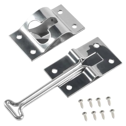 BDZMC 2PCS RV Door Latch, T-Style Stainless Steel Entry Door Catch Holder, 6 Inches Exterior Door Hold Hook for Trailer, Camper, Cargo, Truck, Motorhome(6inch) Cover