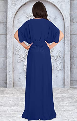 Image of KOH KOH Womens Long Semi-Formal Short Sleeve V-Neck Floor Length Maxi Dress Gown