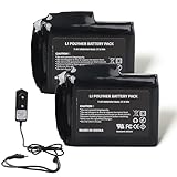 MXJFYY - 2 baterías Recargables de polímero de Litio de 7,4 V, 5000 mAh, 37 WH y Cargador para Guantes, Calcetines, Gorros, pasamontañas, Plantillas, Ropa Interior térmica y Mitones.