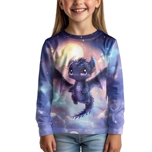 Image of Uourmeti Long Sleeve Tops for Boys Graphic T Shirts Teen Girls Active Pullover Tees