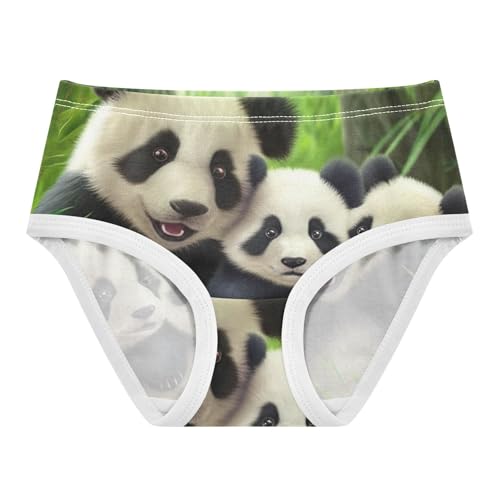 Cotton Girls Underwear Toddlers Cute Panda Family Green Panties for Girl Durable Undies Kids Briefs 2t