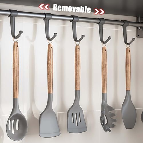 Metalfor Kitchen - Especiero montado en la pared de 35 cm y 60 cm, incluye ganchos para colgar condimentos, almacenamiento eficiente para especias para un fácil acceso