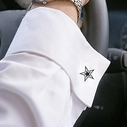 Yoursfs Blue Five Star Cufflinks for Men Stainless Steel Classic Wedding Engagement Cuff Links2