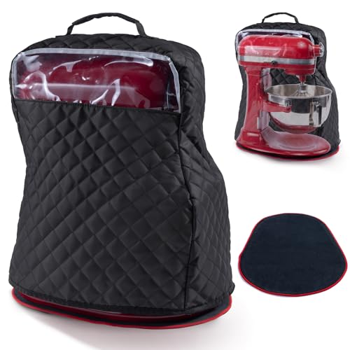 BAGSPRITE Stand Mixer Cover with Appliance Sliders Compatible with KitchenAid Mixer 6/7/8 Quart with Pockets for Kitchen Aid Accessories and Attachments