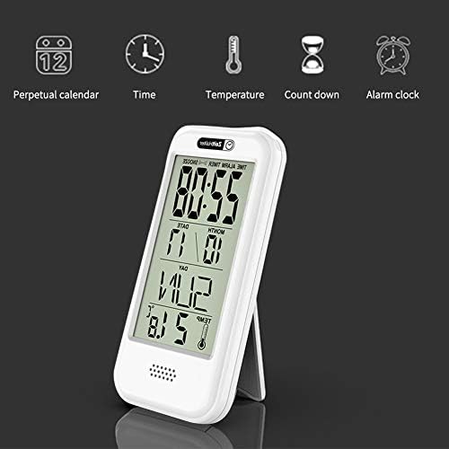 POHOVE Calendar Day Clock,Digital Calendar Alarm Day Clock Extra Large Display LED Battery Operated Atomic Desktop Clock Home Decor For Vision Impaired, Elderly, Memory Loss