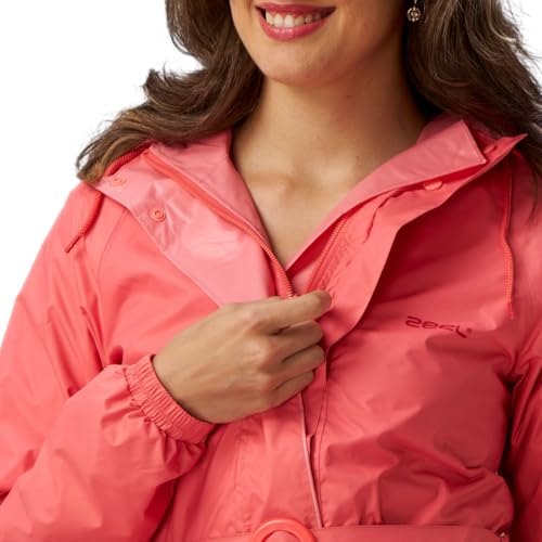 Image of ZEEL Rain Coat for Women Waterproof with Adjustable Hood, Rainwear Suit with Polyester Jacket and Pants for Ladies with Belt, AZ12