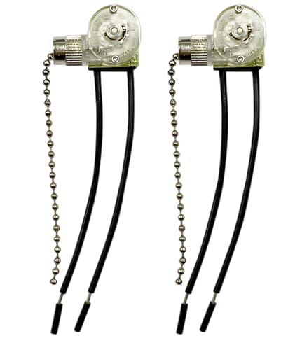 Image of 2 Pcs Pull Cord Switch, Wall Light Switch with Durable Design, Easy Installation for Home and Office, Bedside Lamp and Bathroom Fixture Control