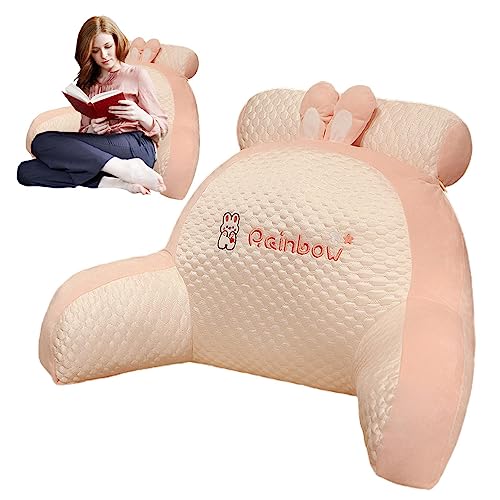 Joberio Respaldos para sentarse en la cama, cojín para silla con reposabrazos | Cojines lumbares para ver la televisión, sentarse en la cama, jugar y leer
