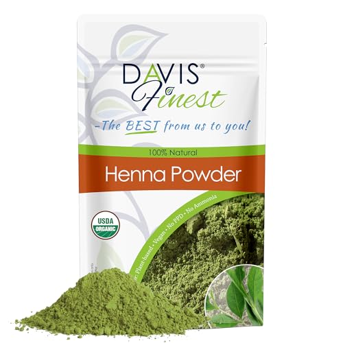 Davis Finest PPD-freie Haarfarbe aus Henna – Henna-Pulver in Body-Art-Qualität zur Herstellung von Henna Haarfarbe für Haar und Bart – Für die Haarfarben Rot, Braun und Schwarz 100 g