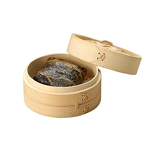 Cuiseur vapeur en bambou, panier vapeur anti-brûlure avec poignée/couvercle, cuisson saine pour légumes, raviolis faibles, petits pains, poisson, viande (cuiseur vapeur de 24 aliments avec couvercle)