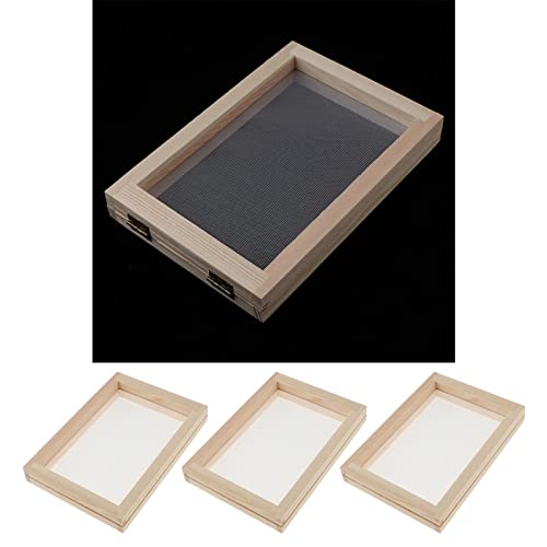 Prettyia Wooden Paper Making Papermaking Mould Frame Screen Mesh Tool Kits For Paper Handcraft Diy Paper Craft, Set Of 3Pcs #TOP4