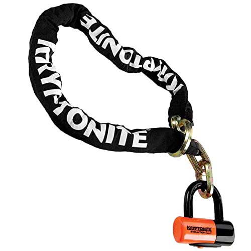Kryptonite New York Cinch Ring Security Chain (12Mm X 130Cm) Withevs4 Disc 14Mm Shackle & Kryptoflex Looped Bike Security Cable, 7' (10Mm) #TOP1