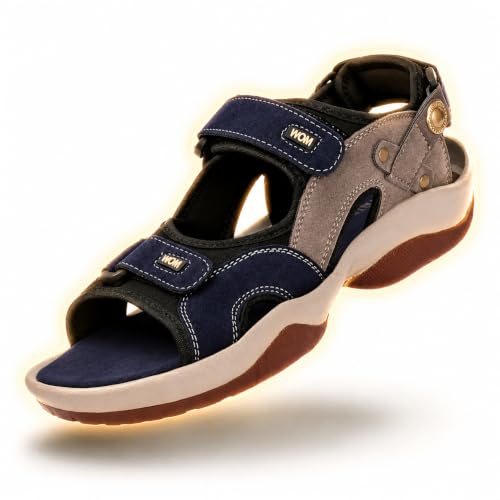 Image of Centrino Sandals for Men |Comfortable Sandals with Grip Insole & Quality|Flat Casual Sandals With Adjustable Velcro Closure For Easy Wear With Flexible Fitting And Trendy | Stylish Men's Casual Sandal With Unique Sole Design for Office & Travel (3263)